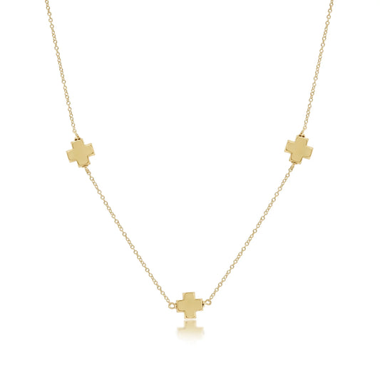 17" Choker Simplicity Chain Gold - Signature Cross Gold