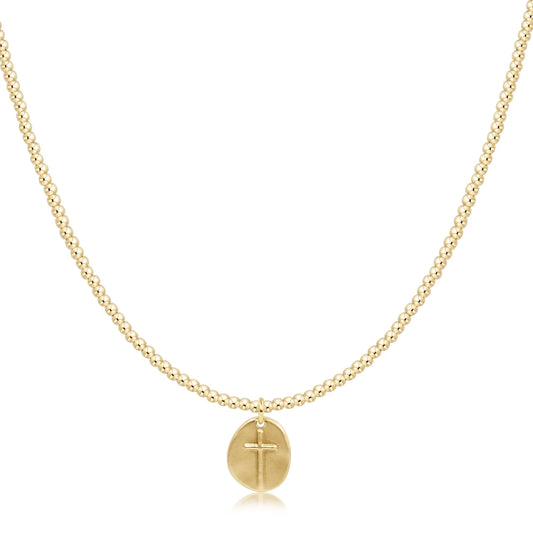 17" Choker Classic Gold 2mm Bead - Inspire Small Gold charm