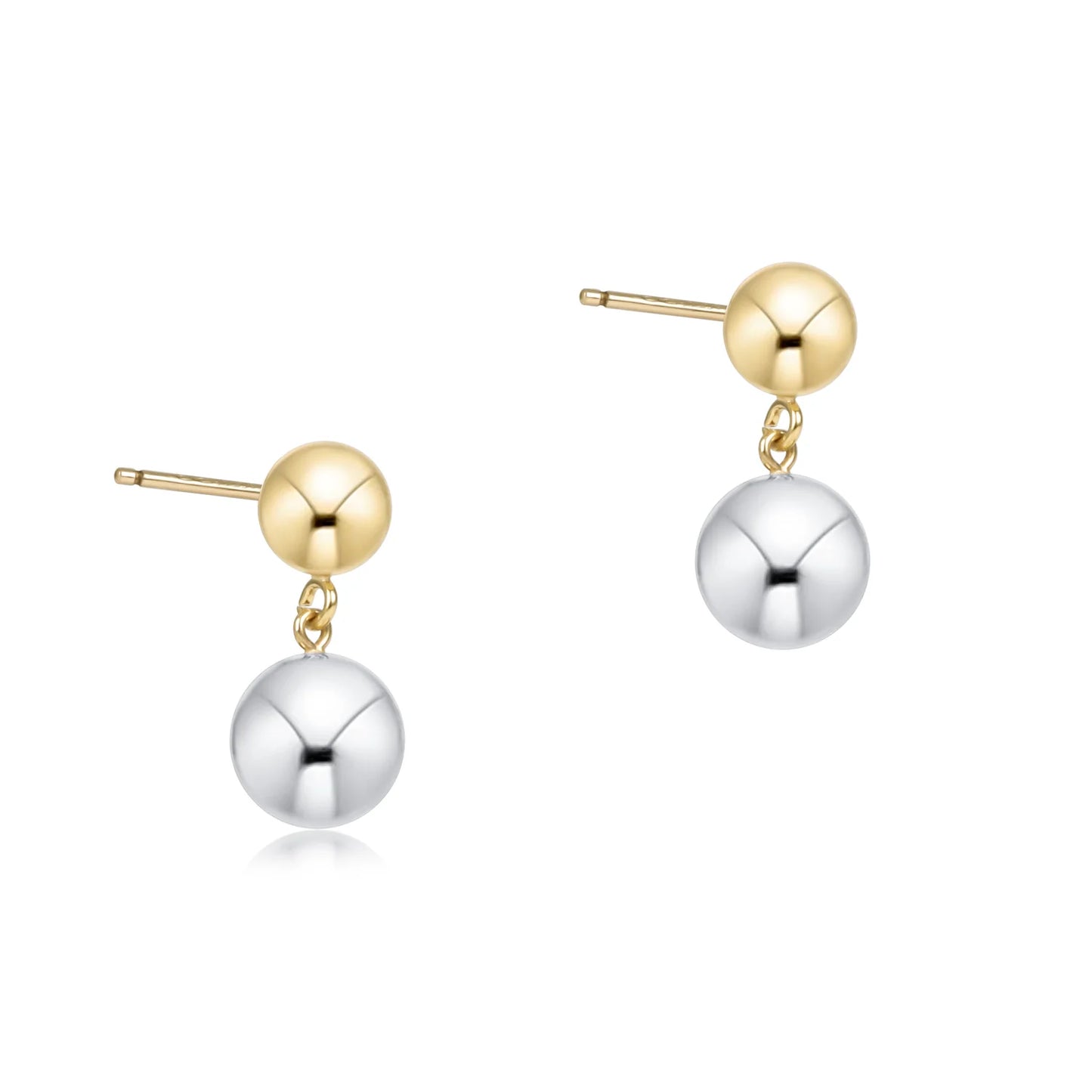 Classic 8mm Ball Drop Stud - Mixed Metal