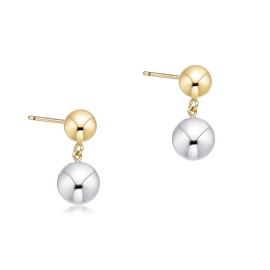 Classic 8mm Ball Drop Stud - Mixed Metal