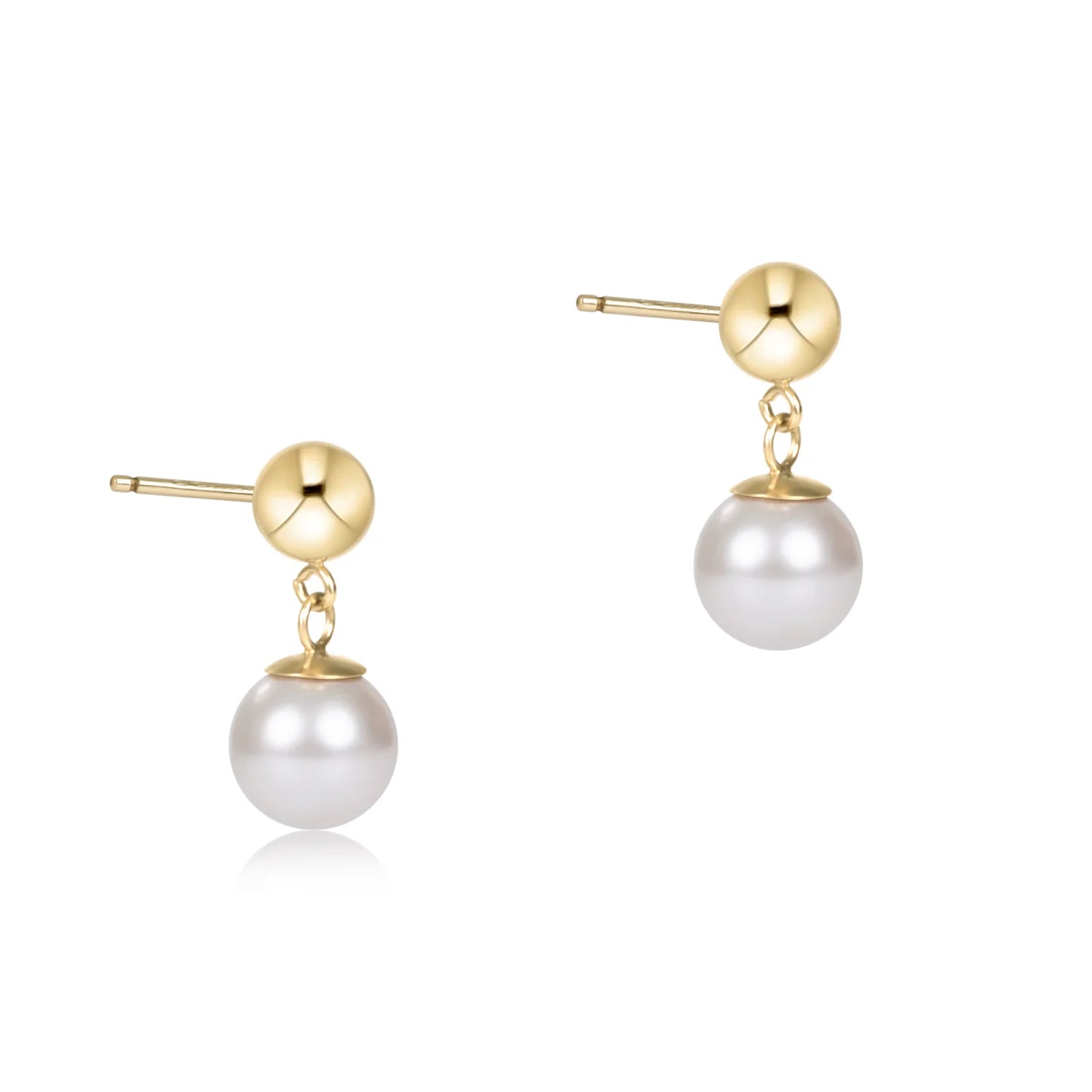 Classic 8mm Ball drop stud - Pearl