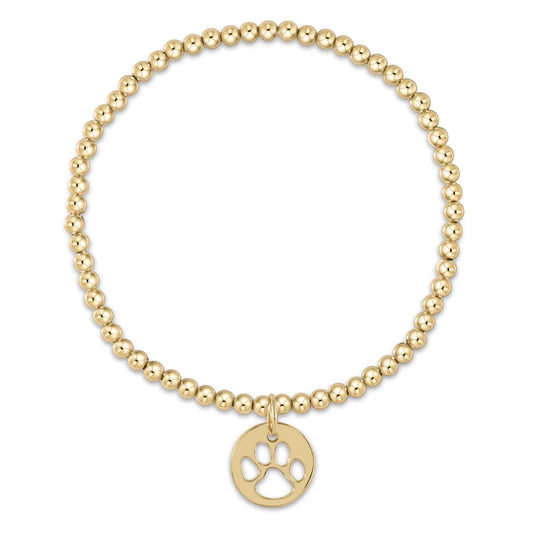 egirl classic Gold 3mm Bead Bracelet - Paw Print gold