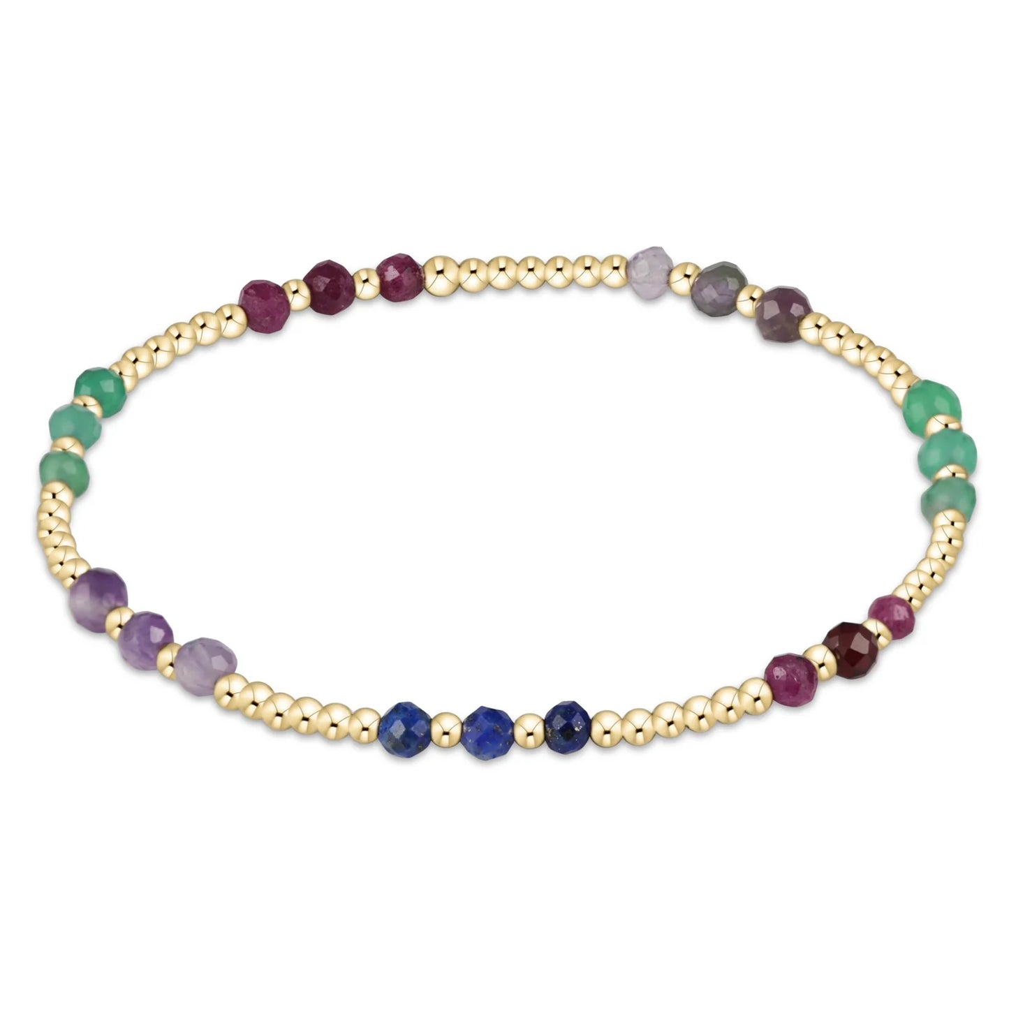 Gemstone Gold Sincerity Pattern 3mm Bead Bracelet Fall/Winter