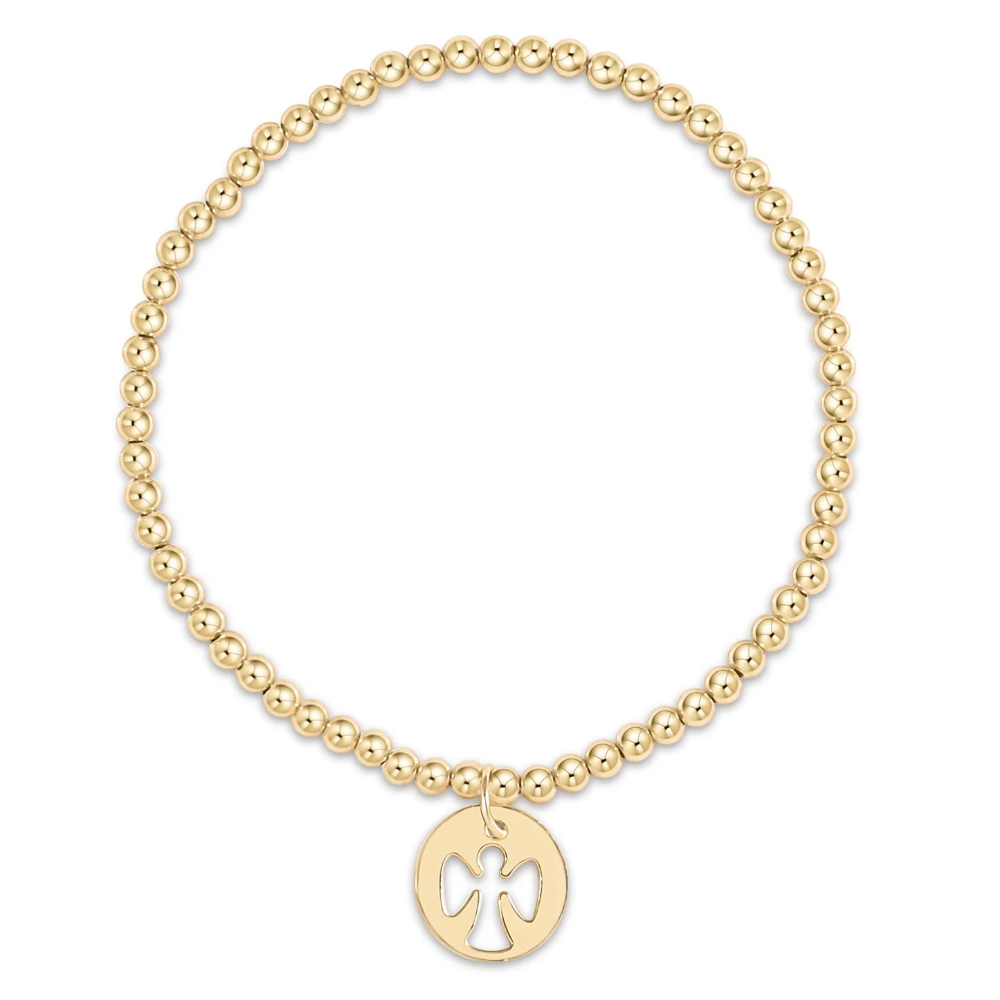 egirl classic gold 3mm bead bracelet guardian angel