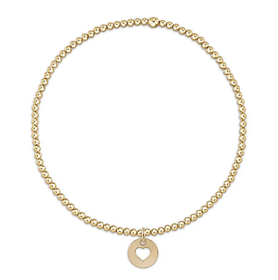egirl classic gold 2mm bead bracelet - love small gold disc
