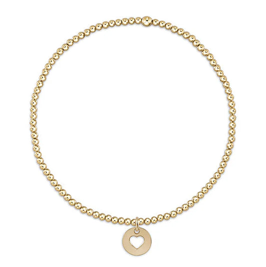 egirl classic gold 2mm bead bracelet - love small gold disc
