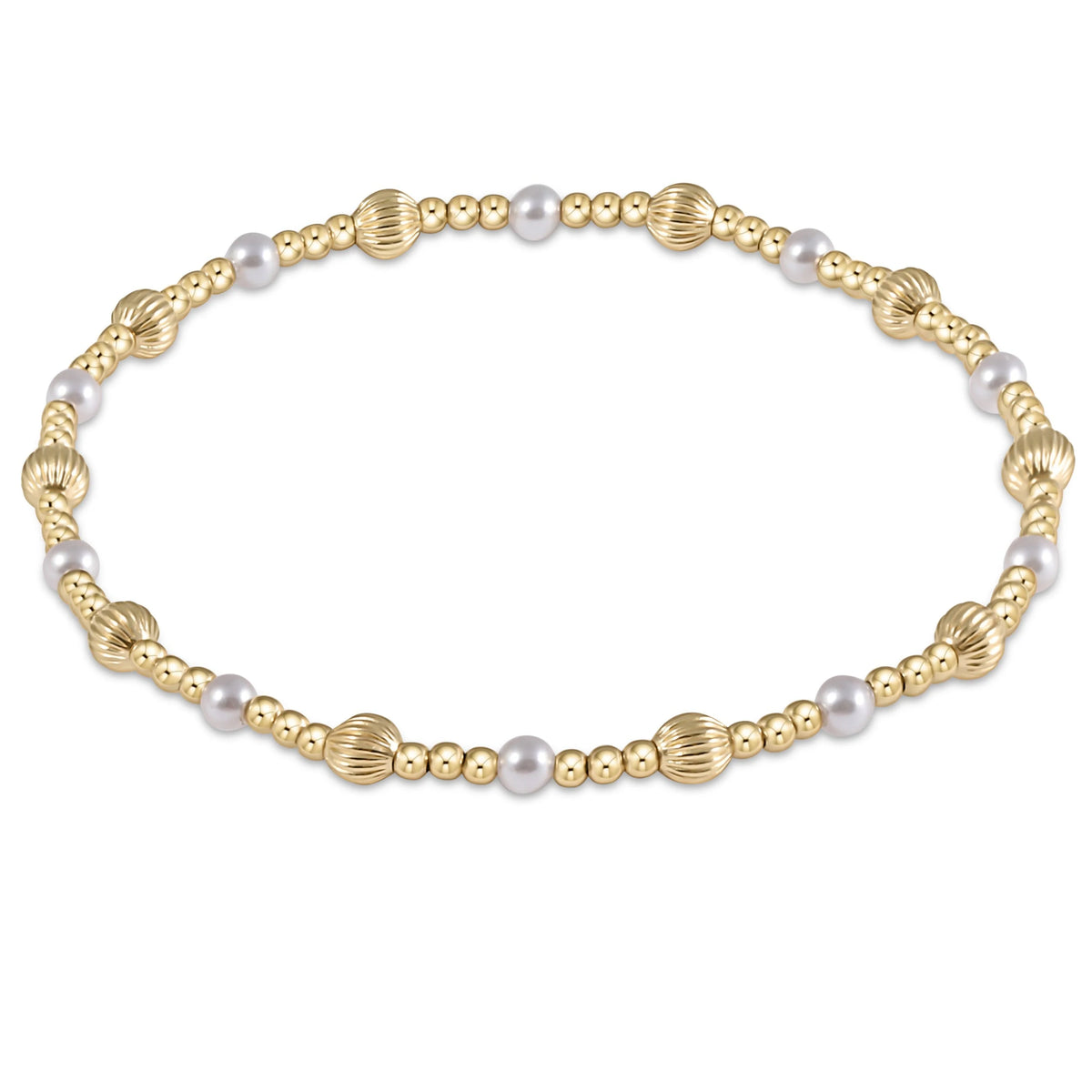 Dignity Sincerity Gold 4mm Bracelet - Pearl