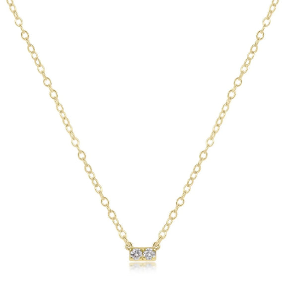 Significance Bar necklace - two 14kt gold and diamond