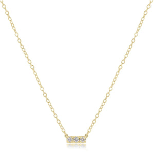 Significance Bar necklace - Three. 14kt and diamond