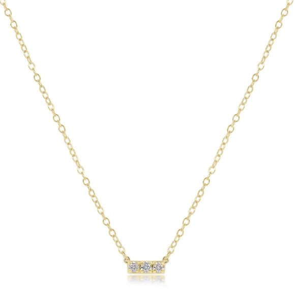 Significance Bar necklace - Three. 14kt and diamond