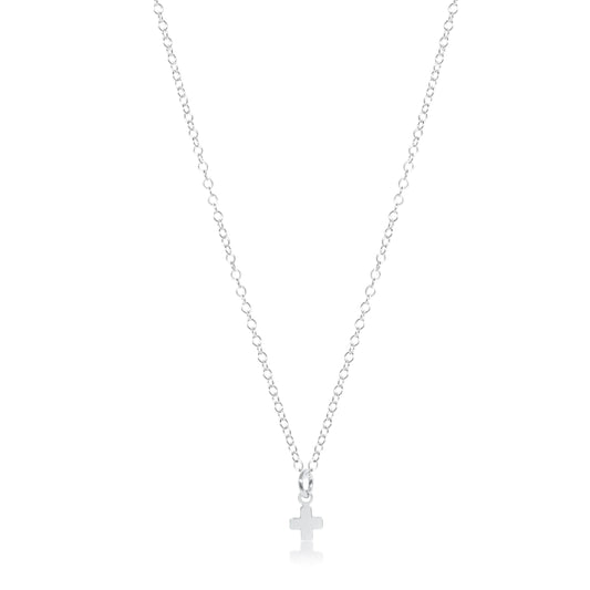 16" necklace sterling - signature cross sterling charm