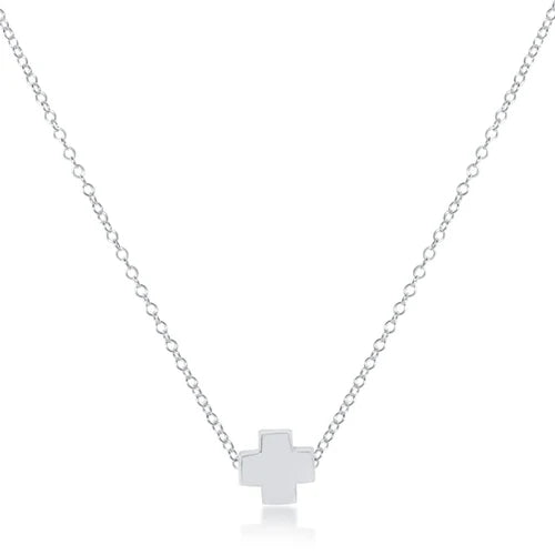 16" necklace signature cross necklace - Sterling