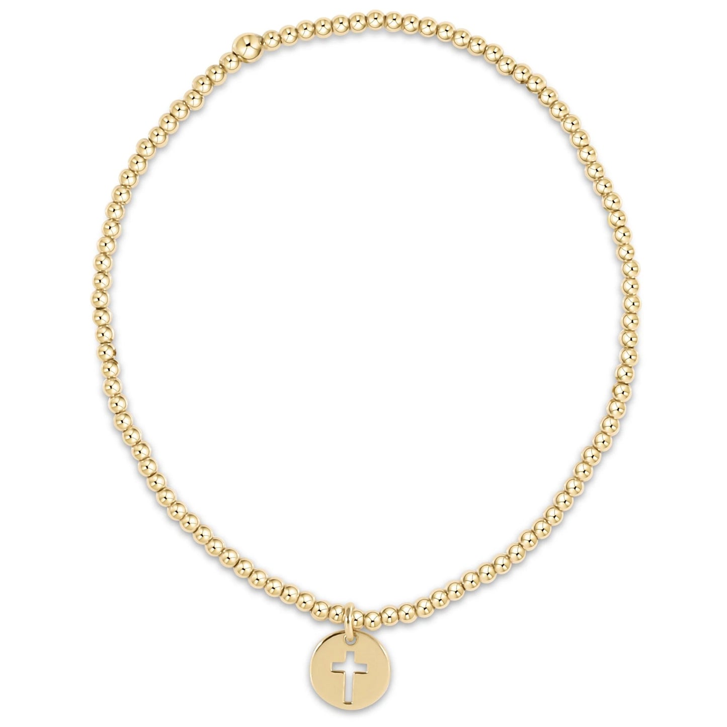 egirl Classic gold 2mm bead bracelet blessed small gold charm