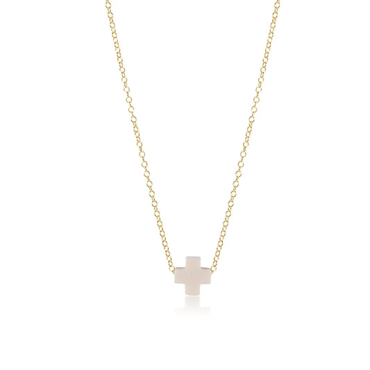 egirl 14" necklace Gold - Signature cross Off White