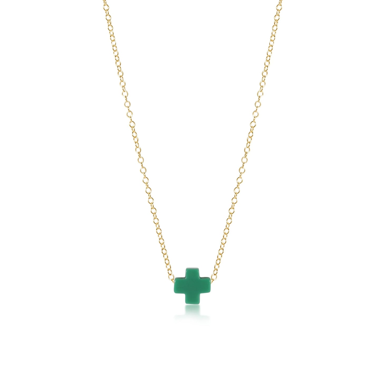 16" necklace Gold - Signature cross