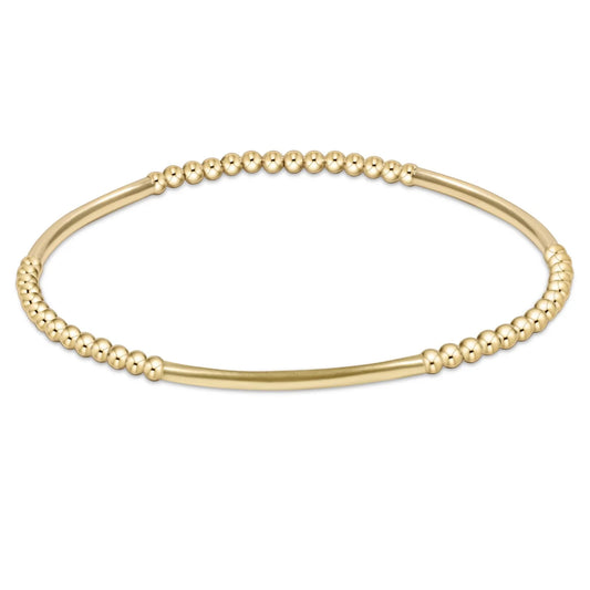 Bliss bar Gold pattern 2.5mm bead bracelet - Gold