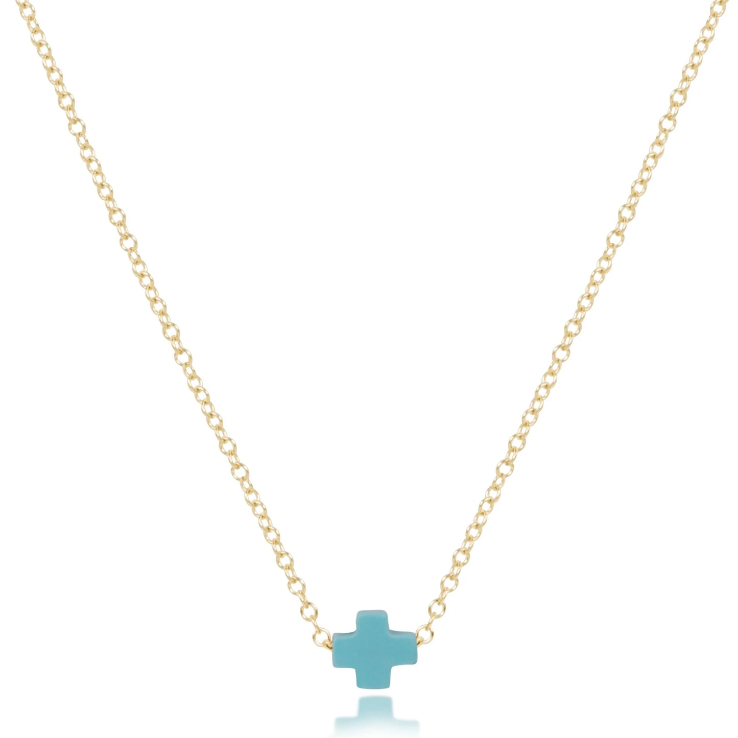 16" necklace gold - signature cross small