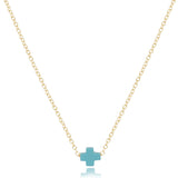 16" necklace gold - signature cross small