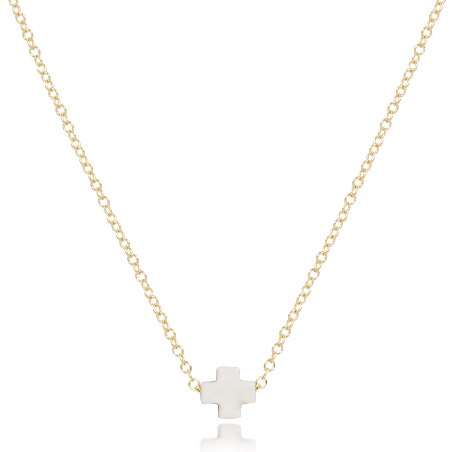 16" necklace gold - signature cross small