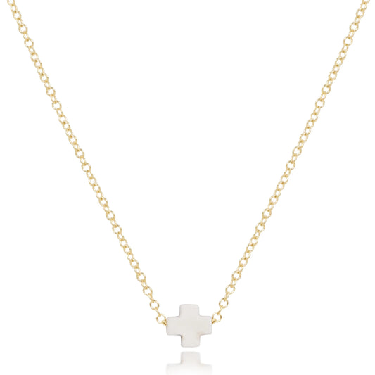 16" necklace gold - signature cross small