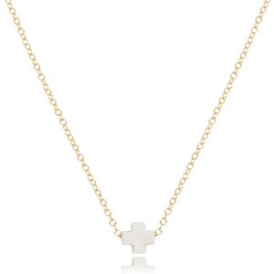 16" necklace gold - signature cross small