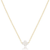 16" necklace gold - signature cross small