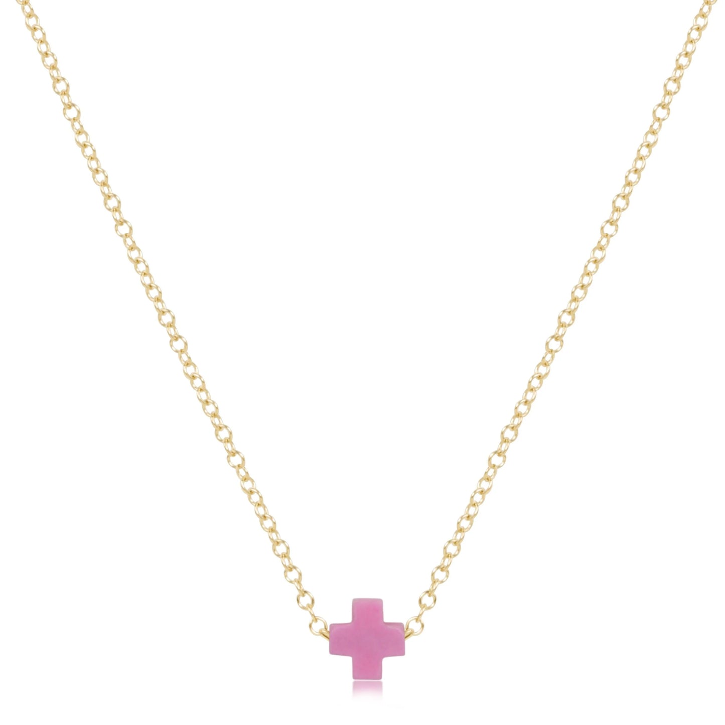 16" necklace gold - signature cross small