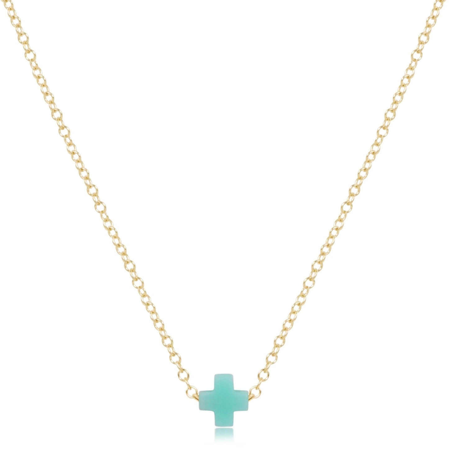 16" necklace gold - signature cross small