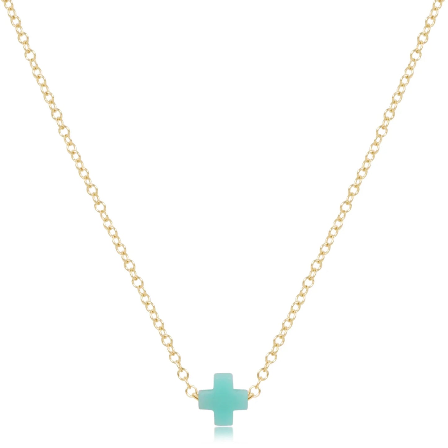 egirl 14" necklace gold - Signature cross small mint