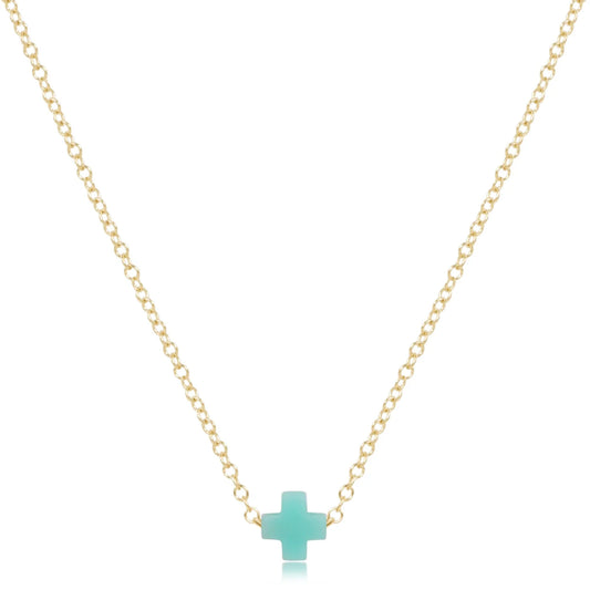 egirl 14" necklace gold - Signature cross small mint