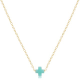 16" necklace gold - signature cross small