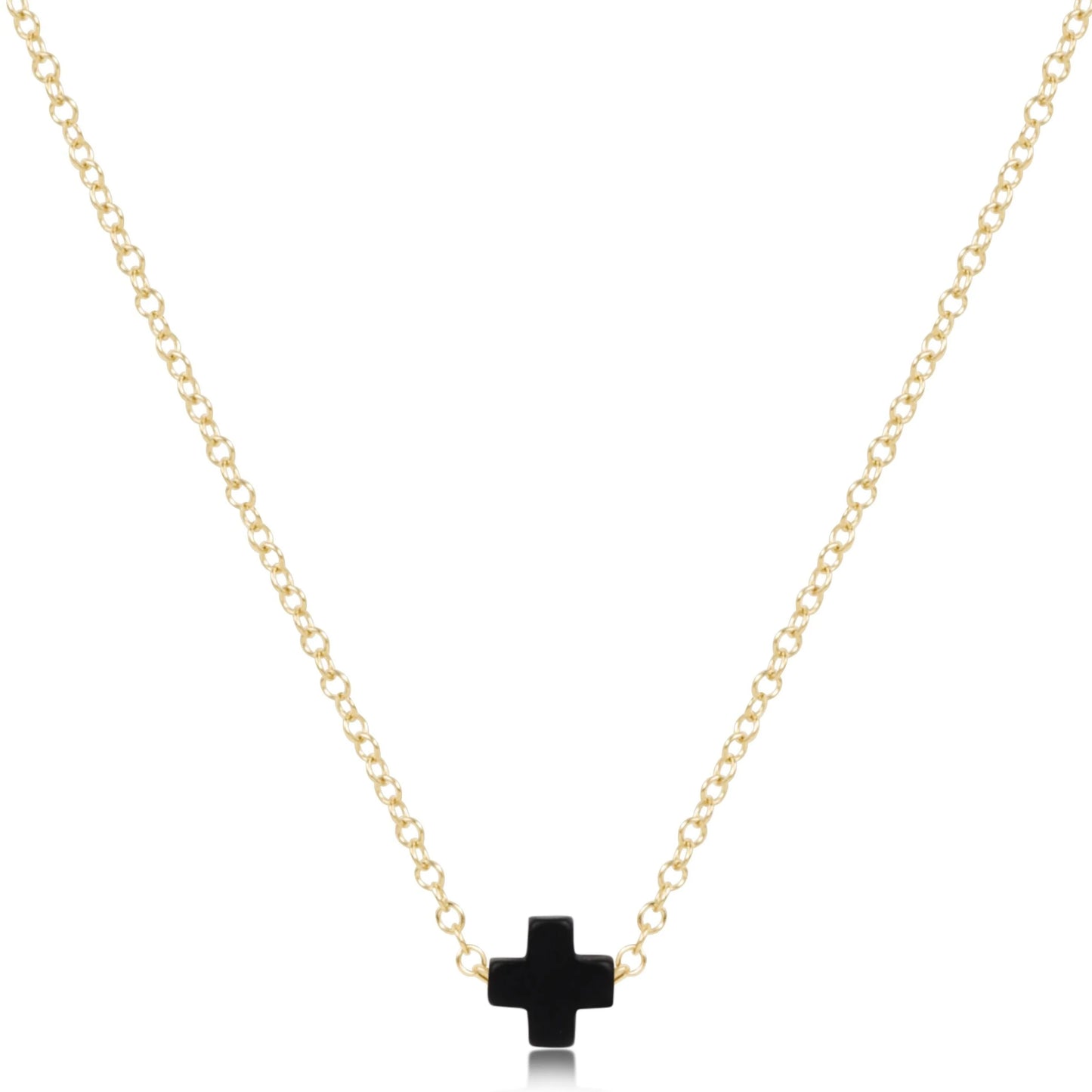16" necklace gold - signature cross small