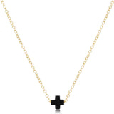 16" necklace gold - signature cross small