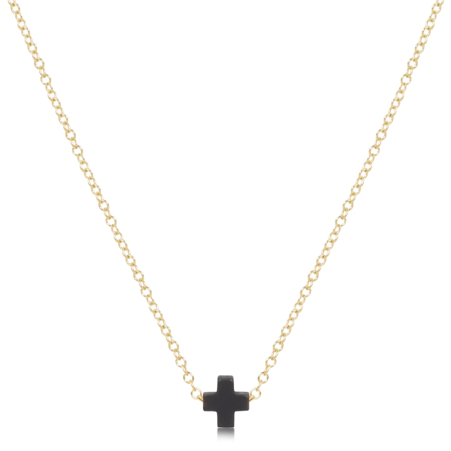 16" necklace gold - signature cross small