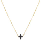 16" necklace gold - signature cross small