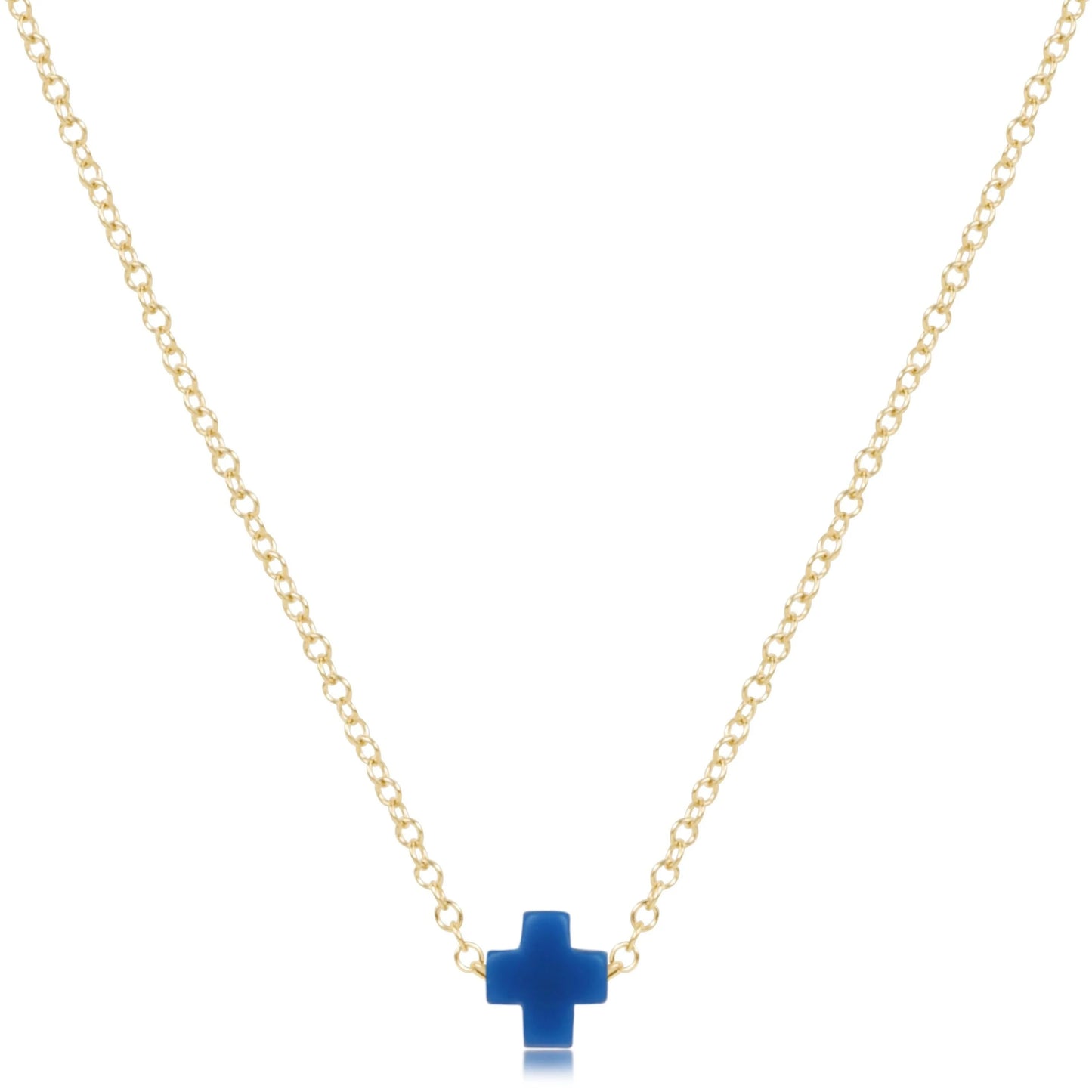 16" necklace gold - signature cross small