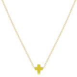 16" necklace gold - signature cross small