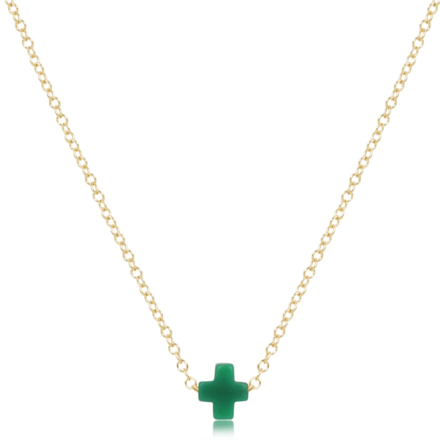 16" necklace gold - signature cross small