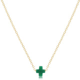 16" necklace gold - signature cross small