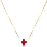 16" necklace gold - signature cross small