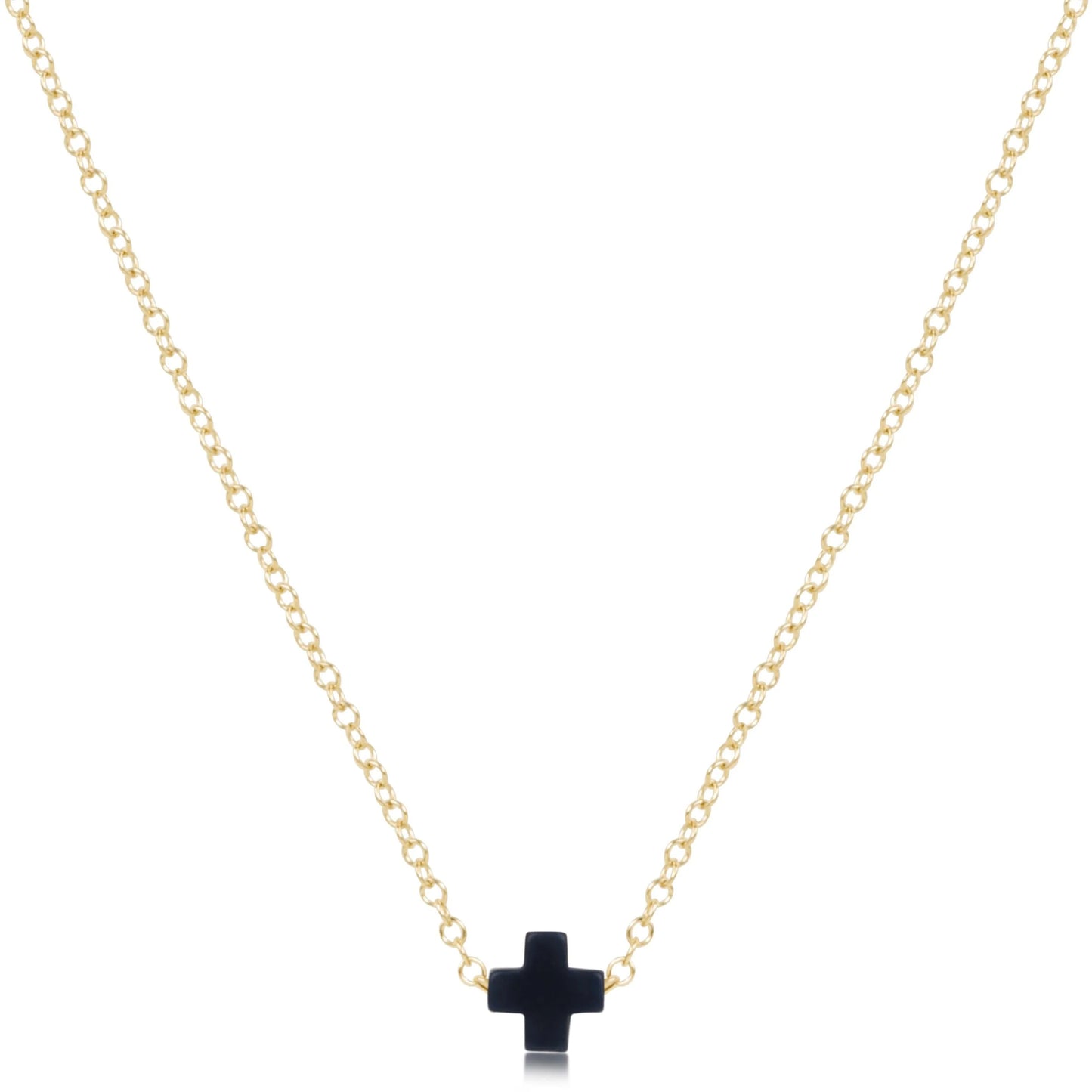 16" necklace gold - signature cross small