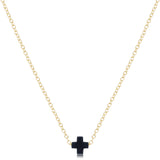 16" necklace gold - signature cross small