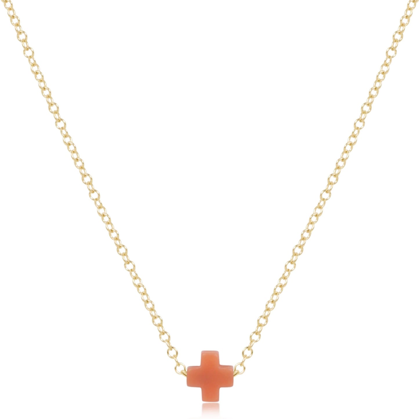 16" necklace gold - signature cross small