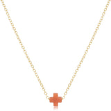 16" necklace gold - signature cross small