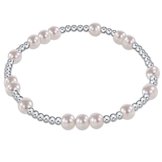 Hope Unwritten 5mm Bead Bracelet - Pearl-sterling