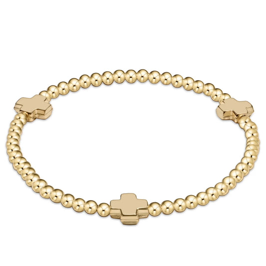 Extends Signature Cross 3mm Gold Bracelet - Gold
