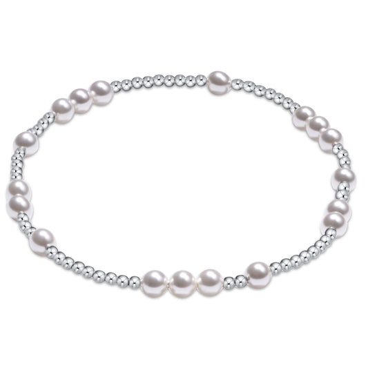 Hope unwritten Sterling 4mm bead bracelet - pearl