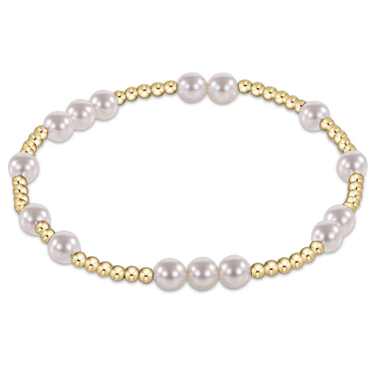 Hope Unwritten 5mm Bead Bracelet Gold - Pearl