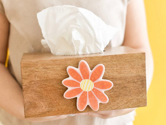 Mini wood 10" tissue box