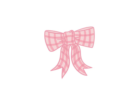 Pink gingham bow - Mini Attachment